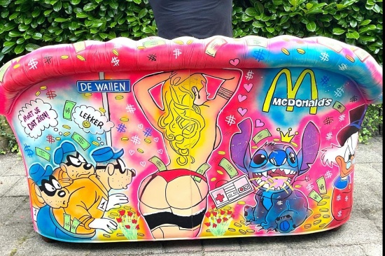 Nieuw project: Chesterfield bank tot een kunstwerk omgetoverd